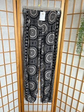Lotus & Luna Bondi Harem Pants XS Black White Boho Mandala Handmade Thailand